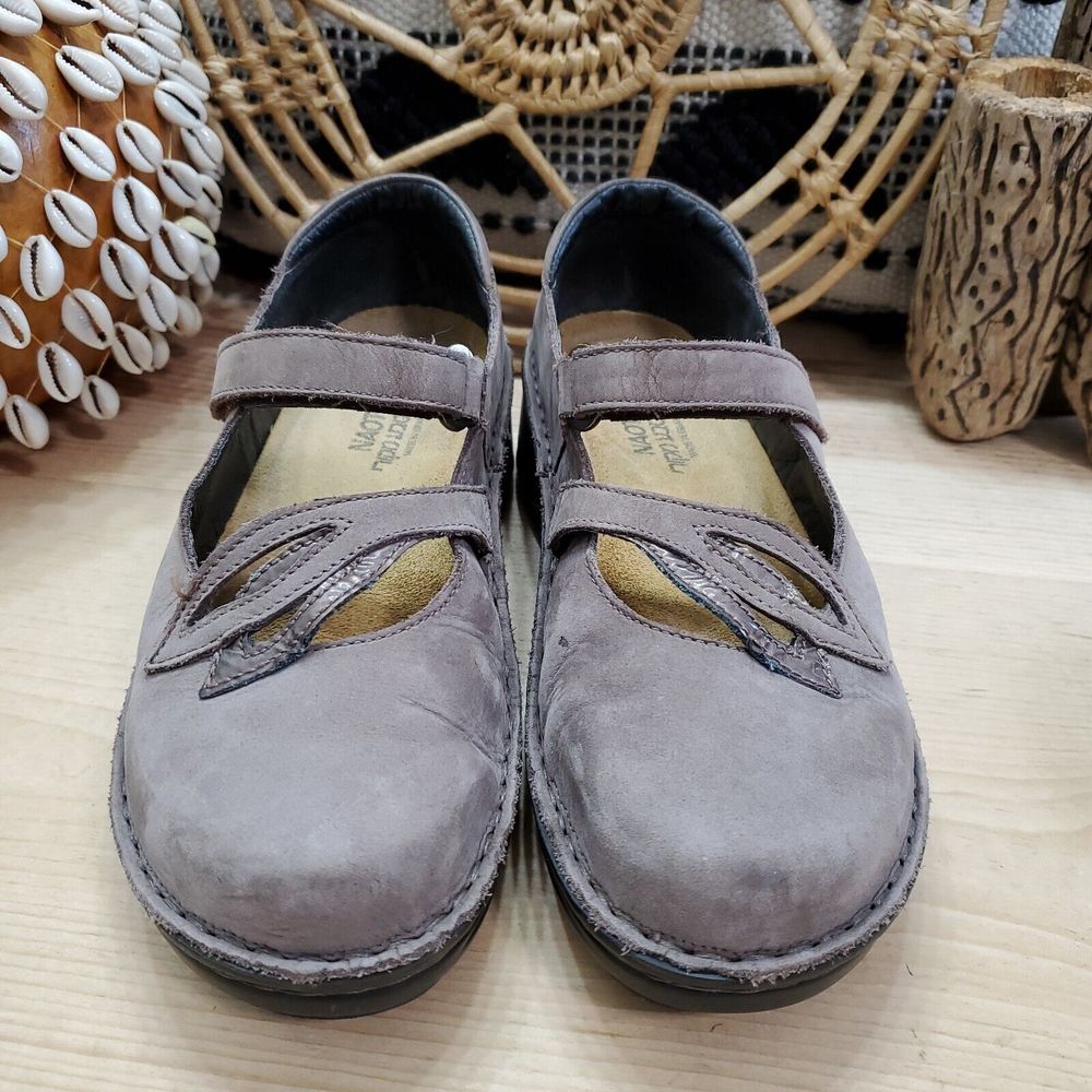 Naot Mary Jane Shoes Leather Brown Adjustable Strap Comfort Walking Women's 6/37